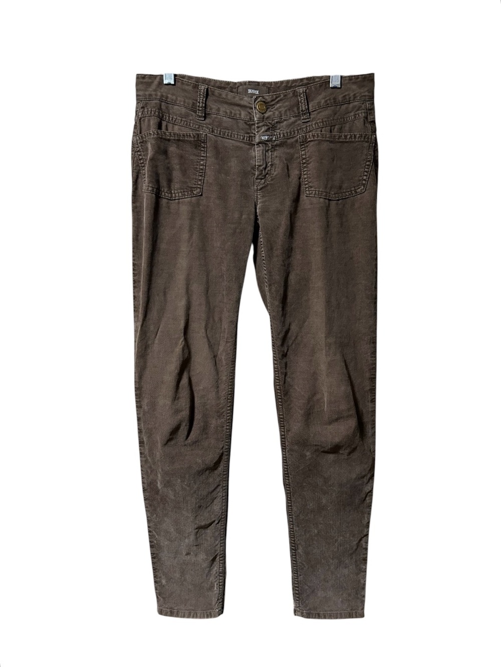 Closed Anthropologie Pedal X Slim Jeans Womens Size 25 Brown Velour Denim Italy - Picture 2 of 7